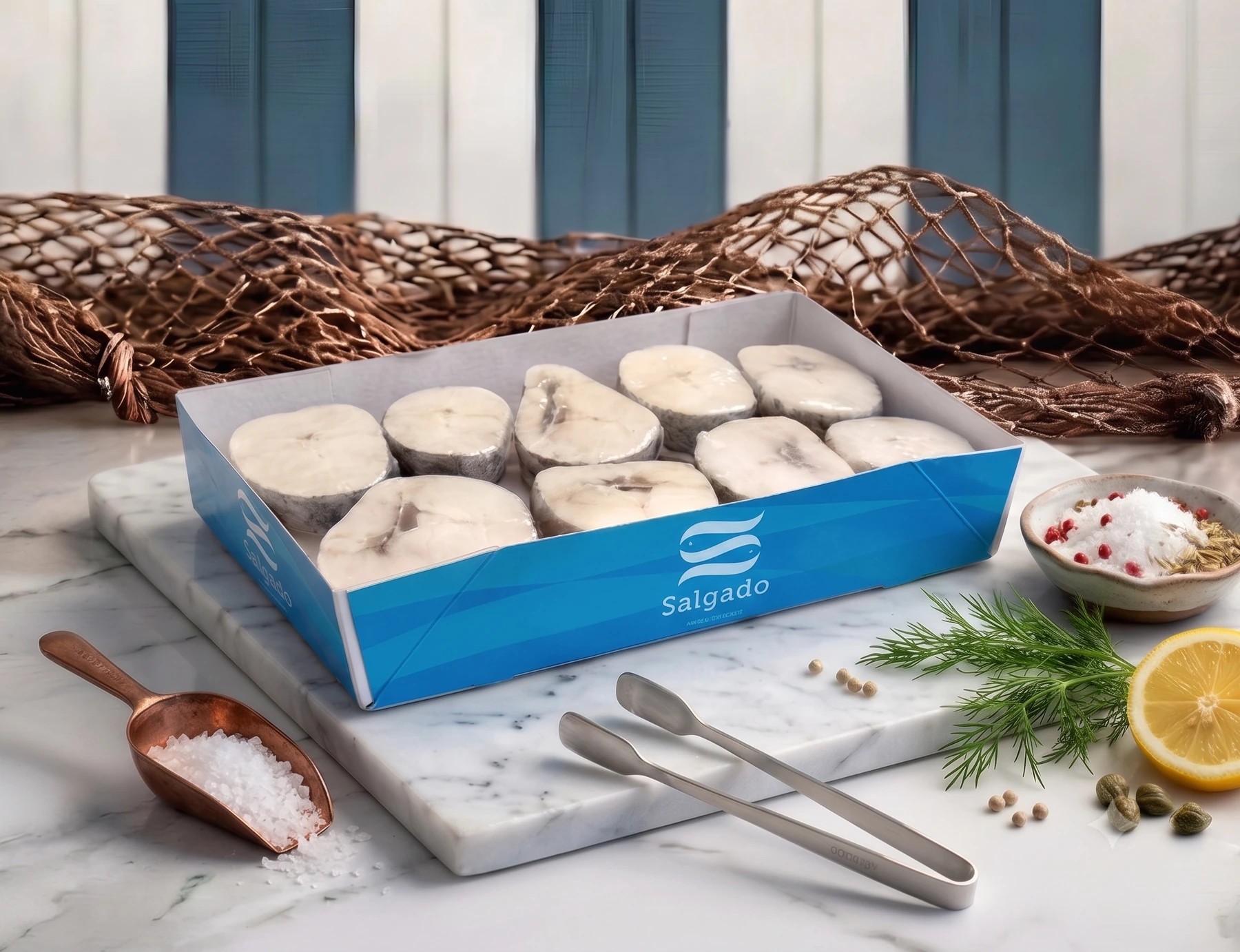 Caja Salgado con rodajas de merluza gallega
